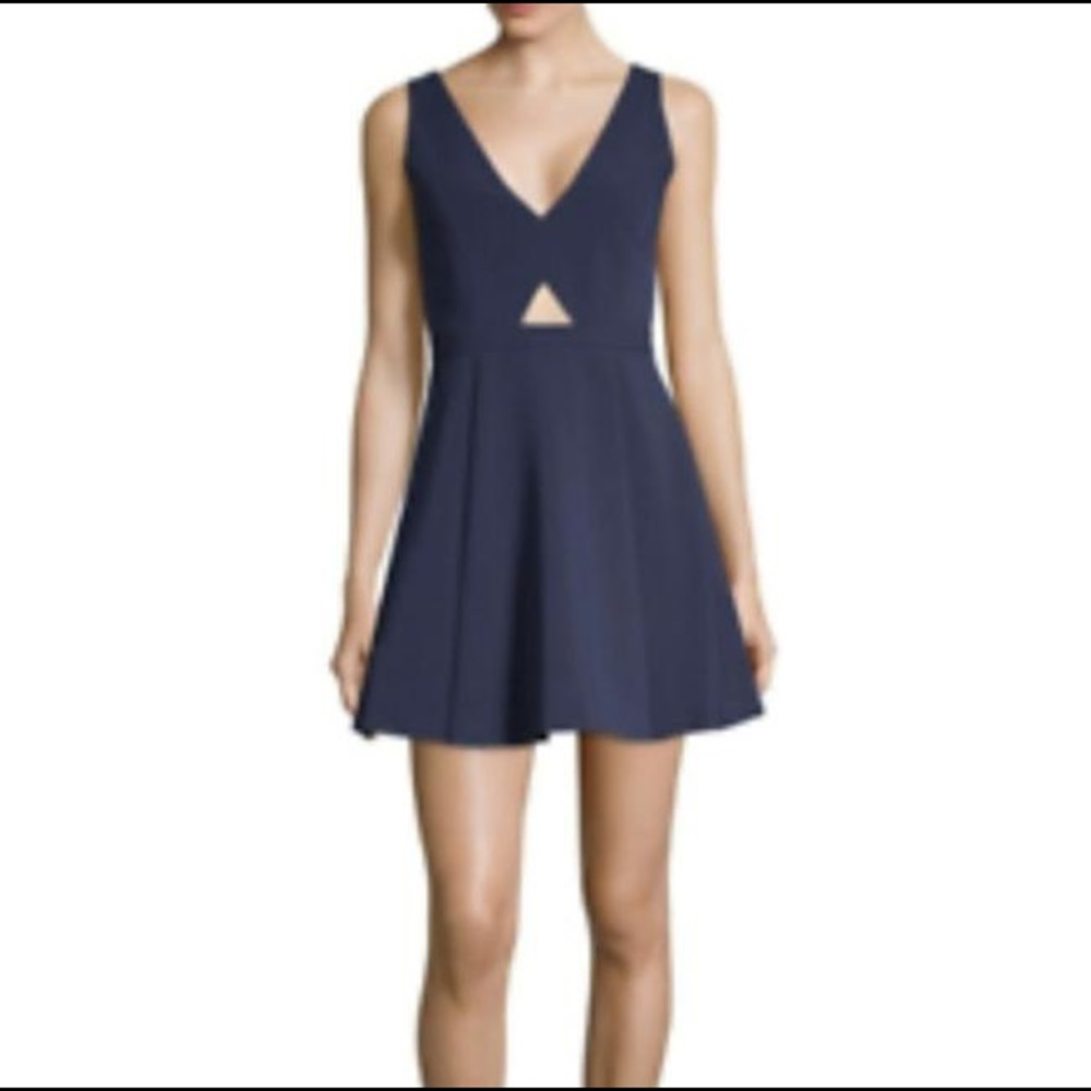 Alice and Olivia A-Line Sleeveless Navy Blue Mini Dress